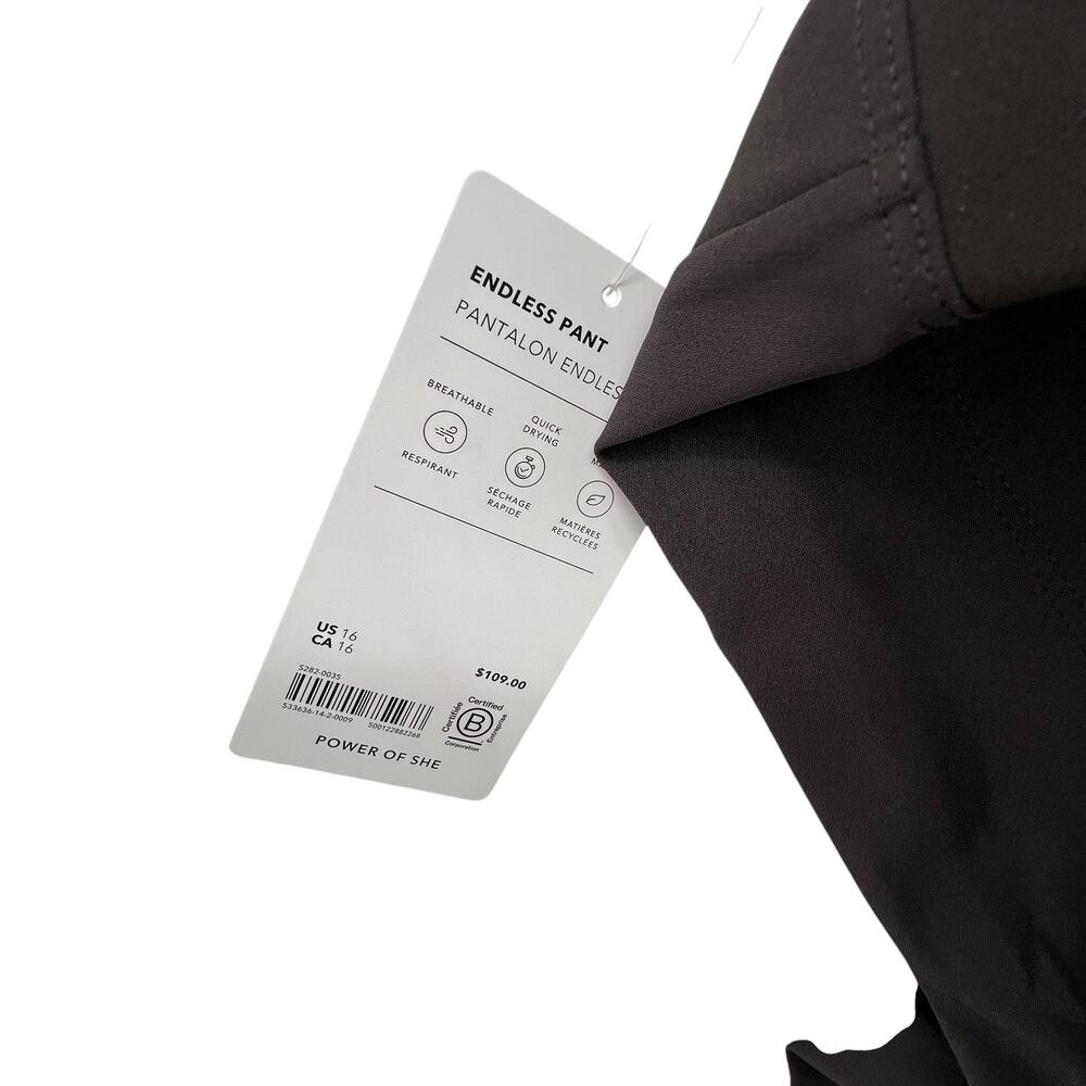 Athleta Endless Pants NEW Size 16 Brown High Rise Straight Leg Stretch Pockets - Picture 4 of 5